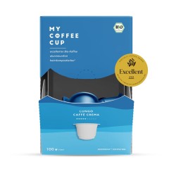 MyCoffeeCup Mega-Box Lungo Caffè Crema 100 Kapseln, Bio, 0% Alu